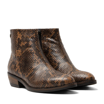 Beverly Damen Leder-Stiefeletten Biscuit