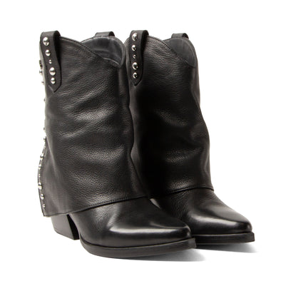Yara Damen Leder Stiefeletten Black