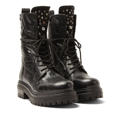 Lex Damen Leder-Schnürboots Black