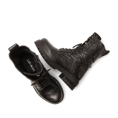 Lex Damen Leder-Schnürboots Black