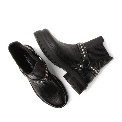 Jagger Damen Leder Chelsea-Boots Black