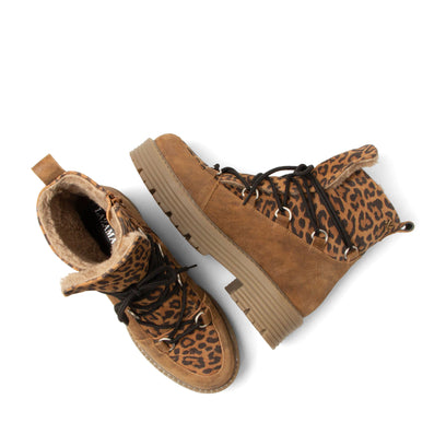 Desi Damen Wildleder-Schnürboots Tan/Leo
