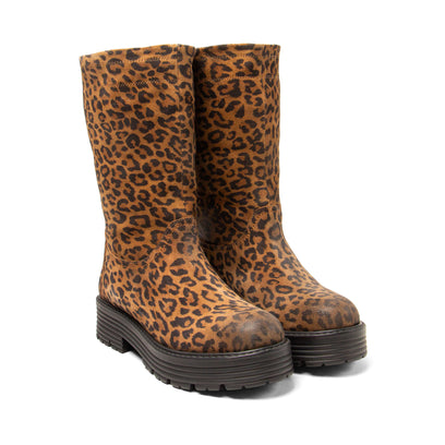 Jacky Damen Wildleder-Stiefel Tan/Leo