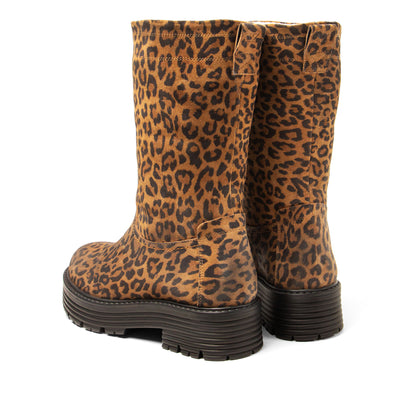 Jacky Damen Wildleder-Stiefel Tan/Leo