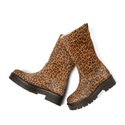 Jacky Damen Wildleder-Stiefel Tan/Leo