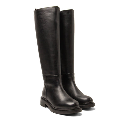 Uma Damen Leder-Stiefel Black