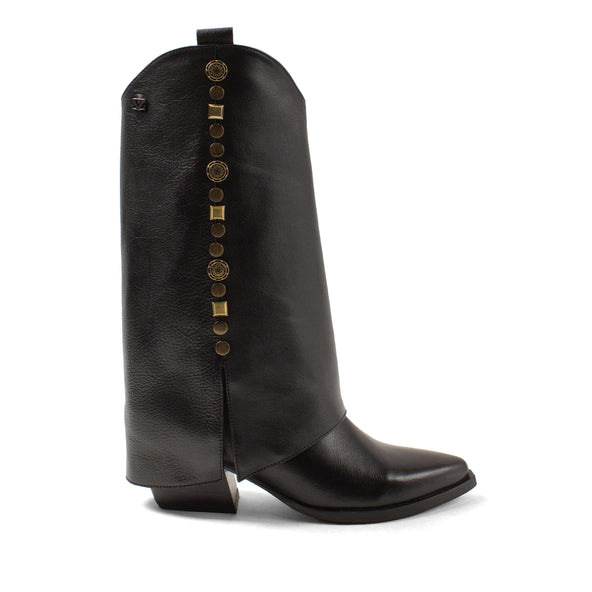Kiki Damen Leder-Stiefel Black Kiki Damen Leder-Stiefel Black