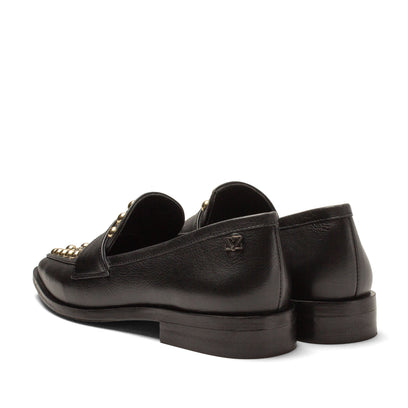 Benthe Damen Leder-Loafer Black