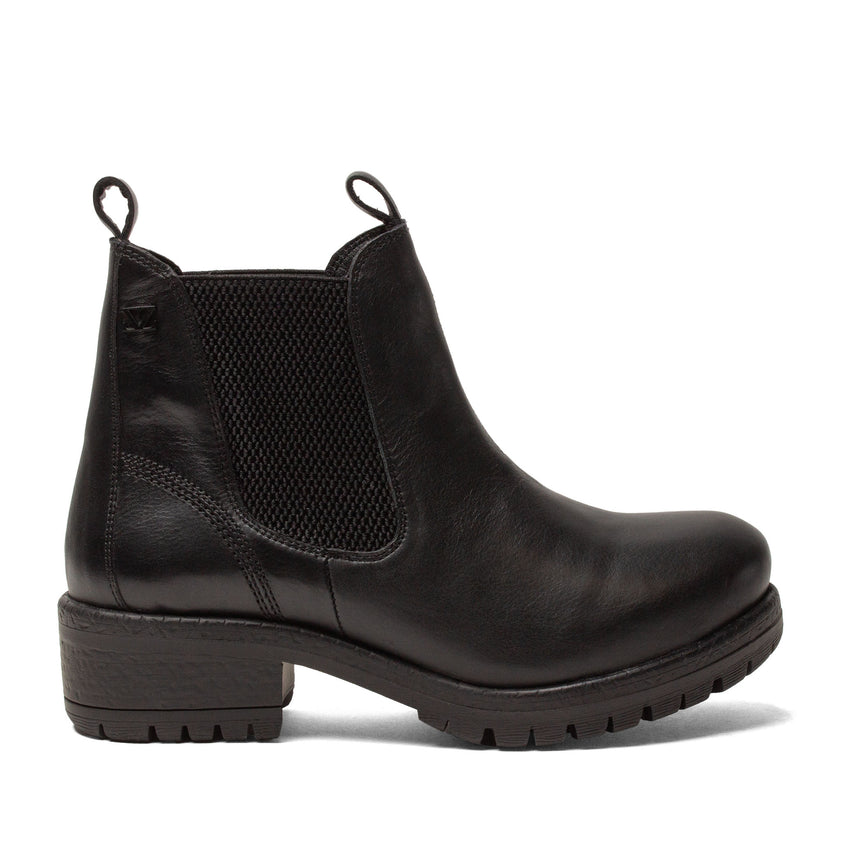 Lia Dames Leder Chelsea-Boots Black