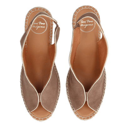 Leslie Damen Wildleder-Espadrilles Taupe