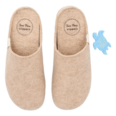 Mona-FR Damen Hausschuhe Beige