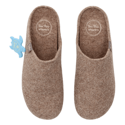 Mona-FR Damen Hausschuhe Taupe