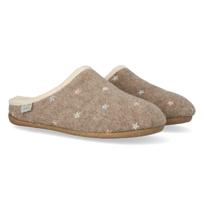 Mona-FT Damen Hausschuhe Taupe