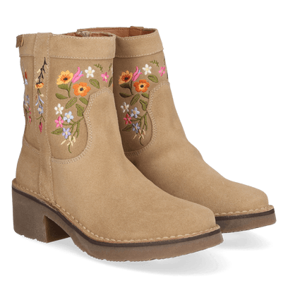 Monells Damen Wildleder-Boots Beige