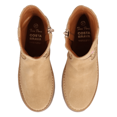 Monells Damen Wildleder-Boots Beige