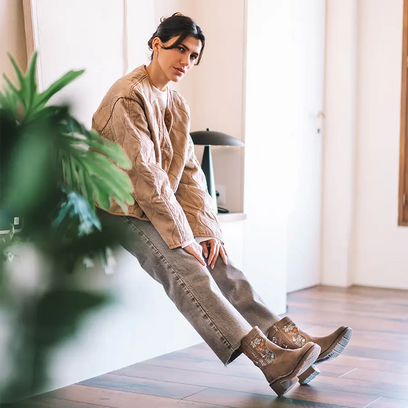 Monells Damen Wildleder-Boots Taupe