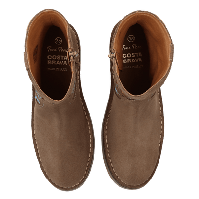 Monells Damen Wildleder-Boots Taupe