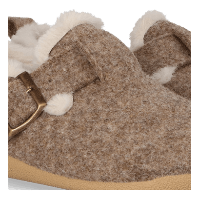 Moni-FP Damen Filz-Hausschuhe Taupe