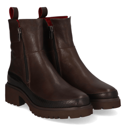 COCO 09.11 Damen Leder-Stiefeletten Dark Brown