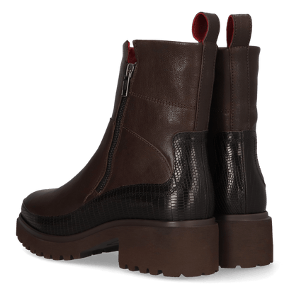 COCO 09.11 Damen Leder-Stiefeletten Dark Brown