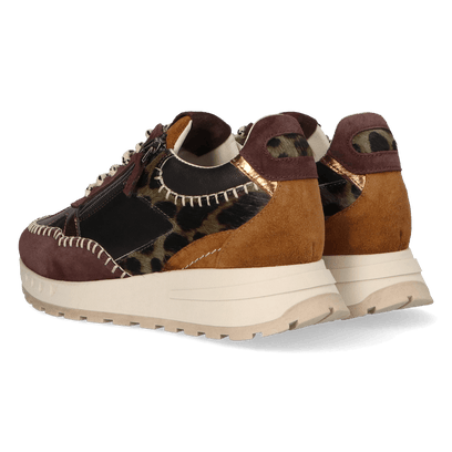 HEDY 05.04 Damen Leder-Sneaker Dark Brown/Purple