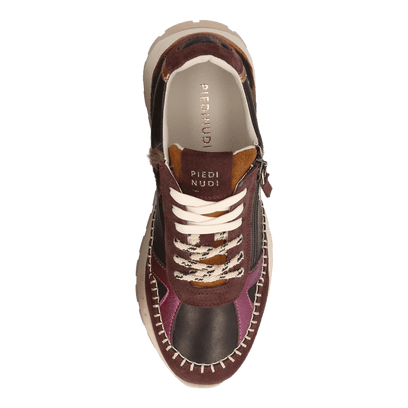 HEDY 05.04 Damen Leder-Sneaker Dark Brown/Purple