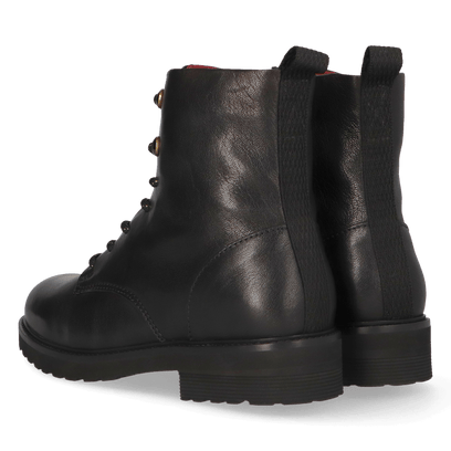 HEN 01.01 Damen Leder-Stiefeletten Black