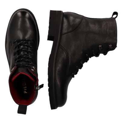 HEN 01.01 Damen Leder-Stiefeletten Black