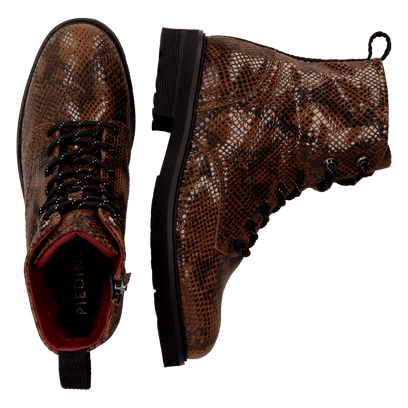 HEN 01.03 Damen Leder-Stiefeletten Dark Brown