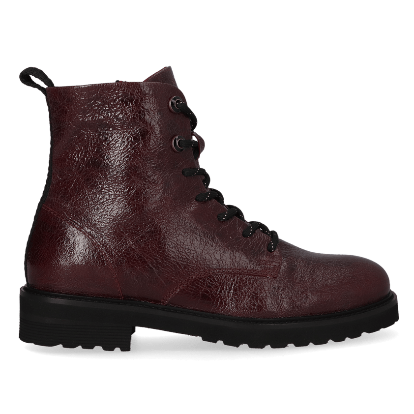 HEN 01.06 Damen Leder-Stiefeletten Bordeaux