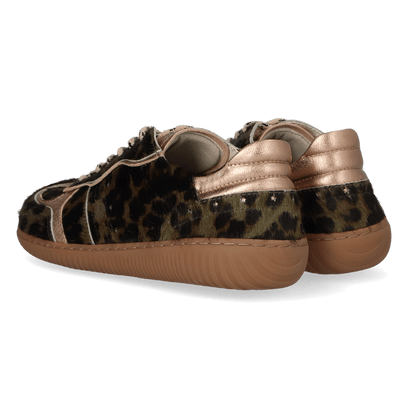 NUDI 01.02 Damen Sneaker Ponyhaar Green Leopard