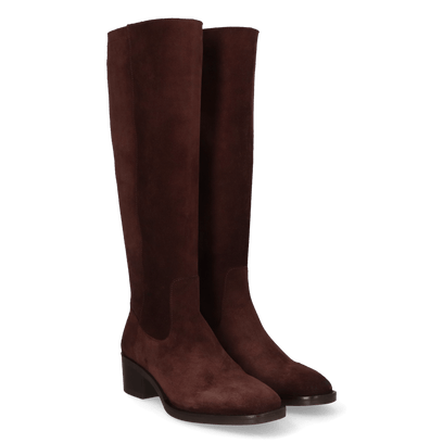 YUNA 06.02 Damen Wildleder-Stiefel Dark Brown