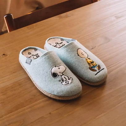 Snoopy Damen Filz-Hausschuhe Cel