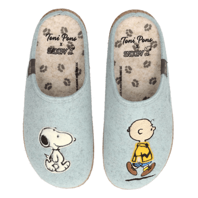 Snoopy Damen Filz-Hausschuhe Cel