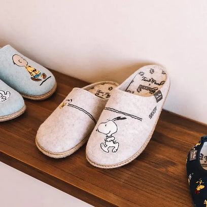 Snoopy Damen Filz-Hausschuhe Cru