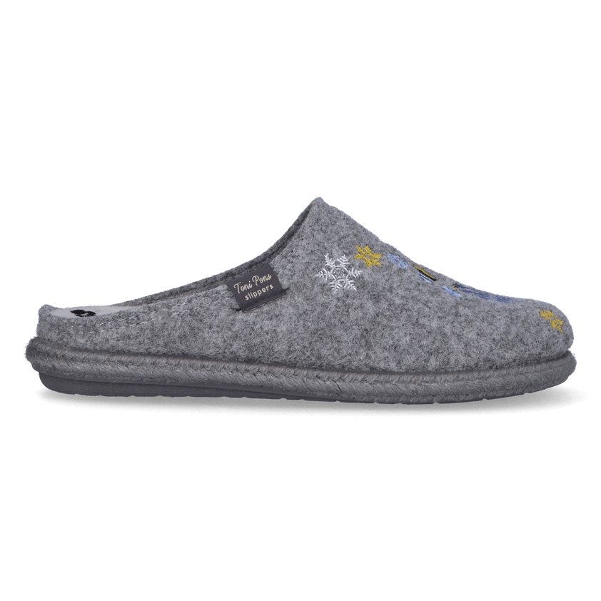 Snoopy Damen Filz-Hausschuhe Gris