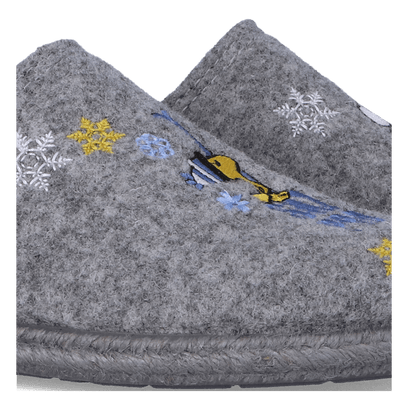 Snoopy Damen Filz-Hausschuhe Gris