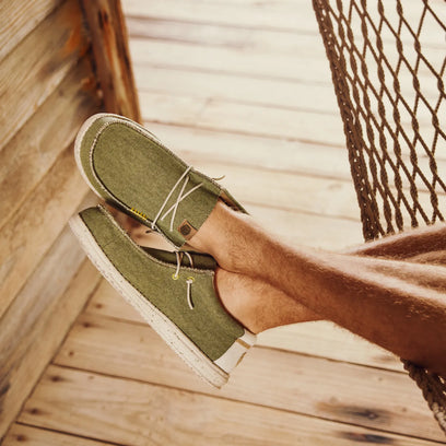 Wally Coastline Jute Herren Halbschuhe Olive