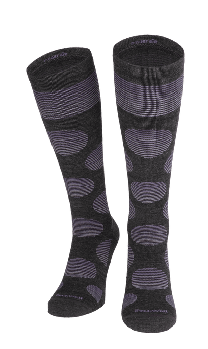 Featherweight Dot Damen Kompressionsstrümpfe 15-20 mmHg Charcoal