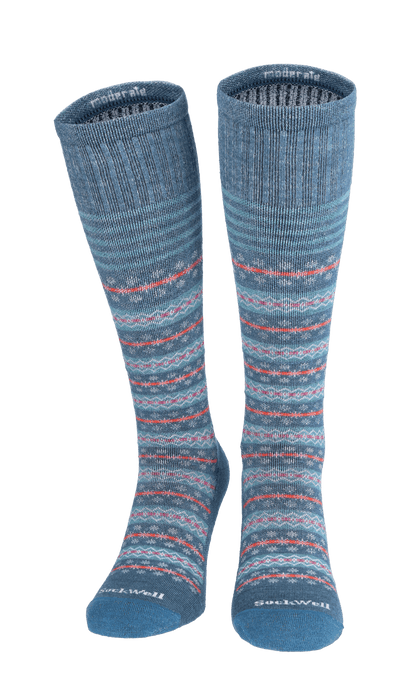 Mini Fairisle Damen Kompressionsstrümpfe 15-20 mmHg Blueridge