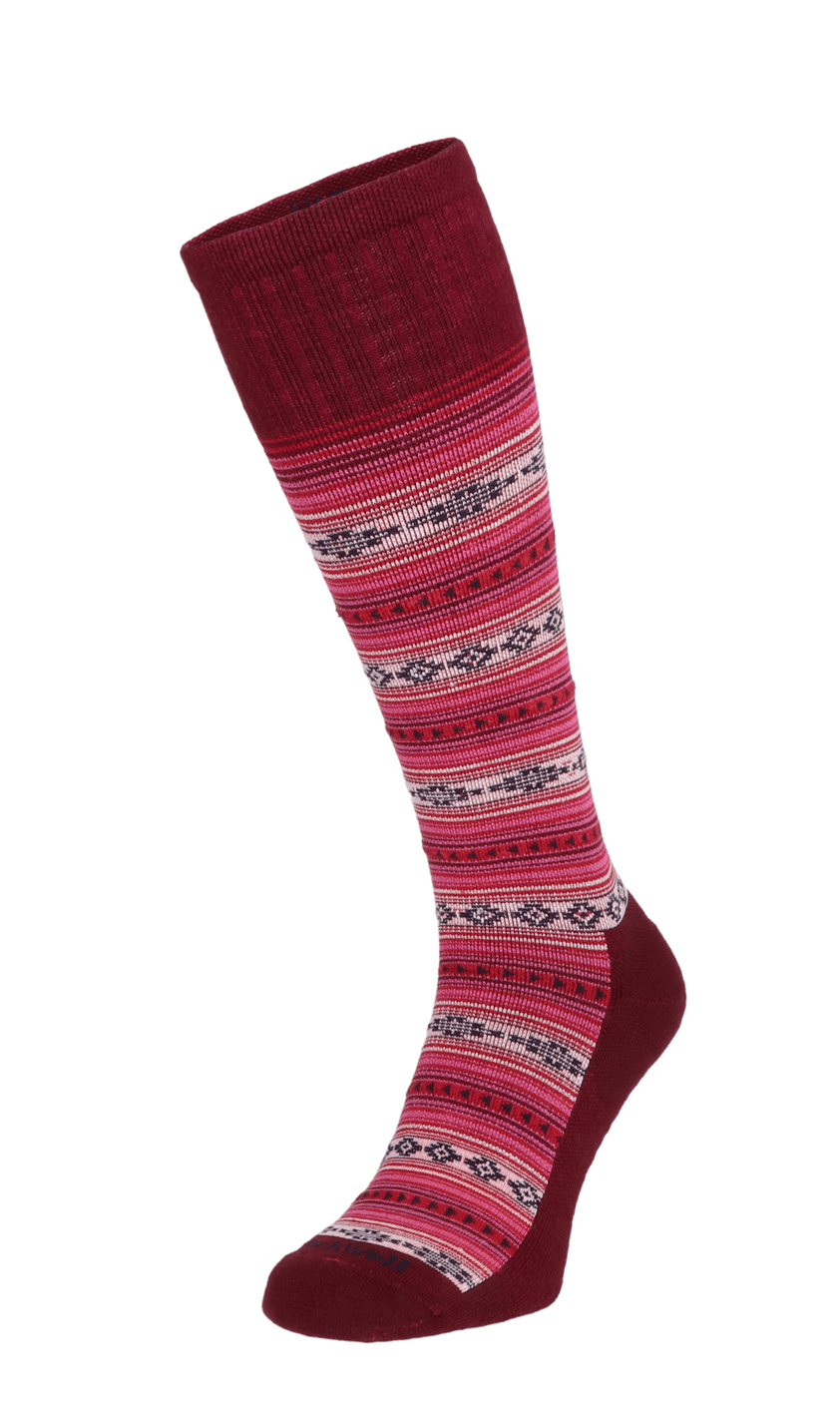 Southwest Stripe Damen Kompressionsstrümpfe 20-30 mmHg Cranberry