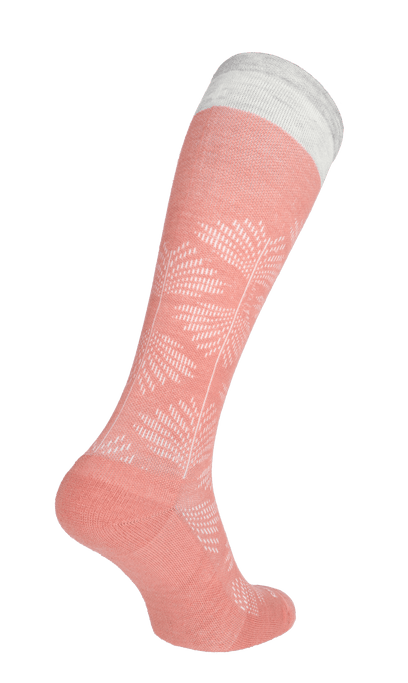 Full Floral Damen Kompressionsstrümpfe 15-20 mmHg Pink Clay