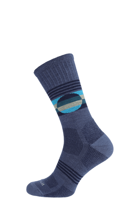 North Rim Crew Herren Wandersocken 15-20 mmHg Denim