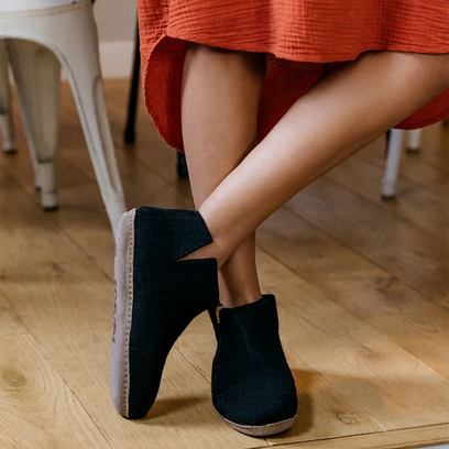 Mula Wollfilz-Hausschuhe Black