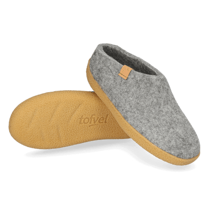 Slipa Maha Wollfilz-Pantoffel Marbled Light Grey