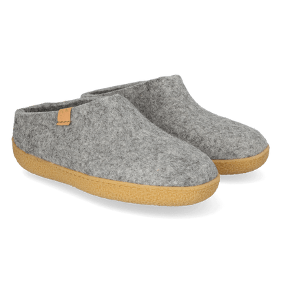 Slipa Maha Wollfilz-Pantoffel Marbled Light Grey