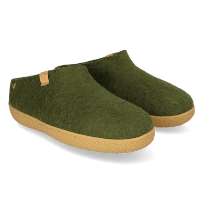 Slipa Maha Wollfilz-Pantoffel Olive Green