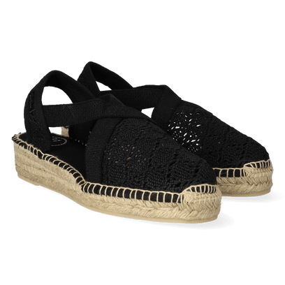 Vera-AD Damen Espadrilles Negre