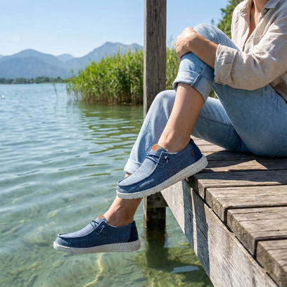 Wendy Chambray Grid Damen Halbschuhe Ensign Blue