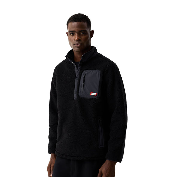 Men's Athol Half Zip Borg Fleece Jacket Black Men's Athol Half Zip Borg Fleece Jacket Black